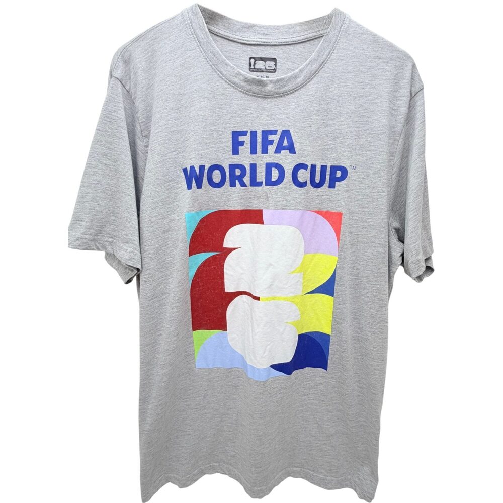 FIFA Gray FIFA World Cup Canada Mexico USA T-Shirt Cotton Men's XL-EG-TG